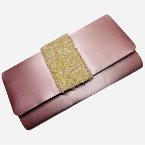 Embellished Pink Clutch with iridescent beads from Coldwater Creek
